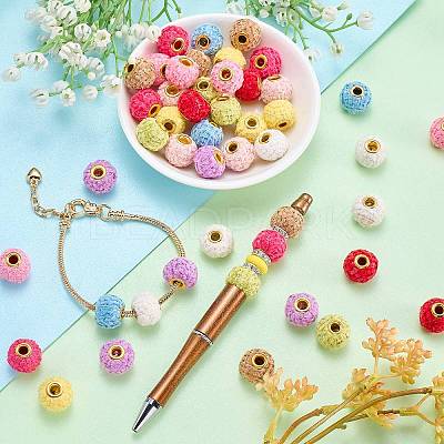 50Pcs 10 Colors Polyester European Beads FIND-SZ0019-29-1