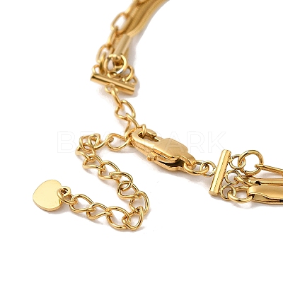 Stainless Steel Chains Three Layers Necklaces NJEW-D054-01A-01G-1