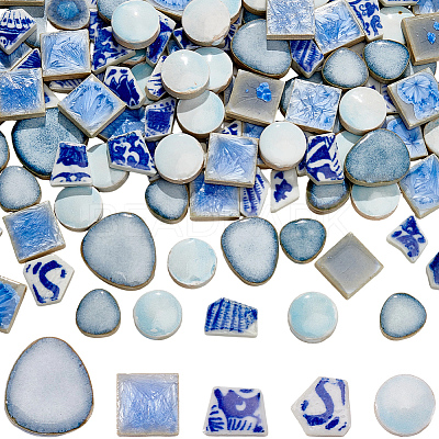 500G 4 Styles Handmade Porcelain Cabochons PORC-SP0001-25-1