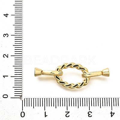 Oval Rack Plating Brass Fold Over Clasps KK-S508-14G-1