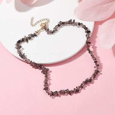 Natural Ice Obsidian Chip Beaded Necklace NJEW-JN04616-02-1