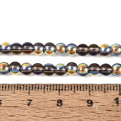 Electroplate Transparent Glass Beads Strands EGLA-Q132-4MM-A10-1