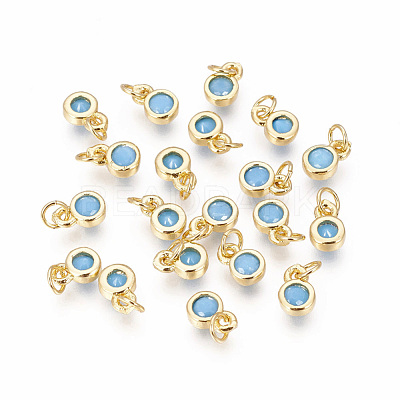 Brass with Single Cubic Zirconia Charms ZIRC-F095-03G-1