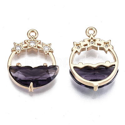 Faceted Transparent Glass Pendants GLAA-T020-18C-1