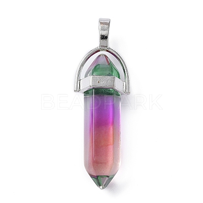 Faceted Bullet Glass Pointed Pendants GLAA-CJC0001-16D-1