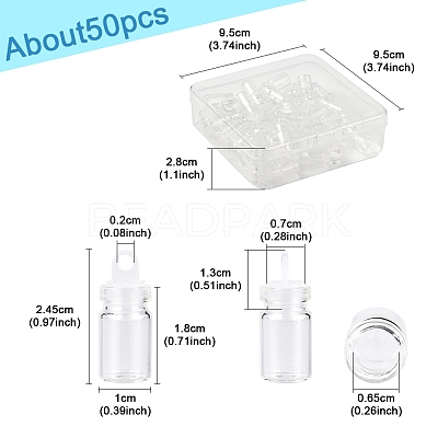 50Pcs Glass Bottle Pendant Decoration BOTT-FS0001-06-1