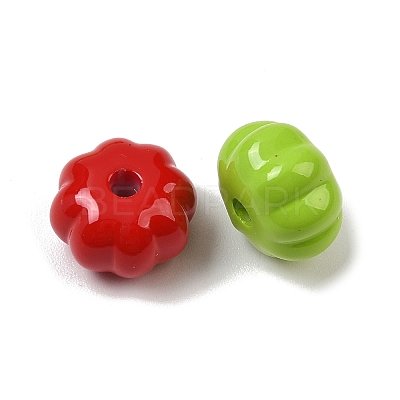 Baking Paint Opaque Acrylic Beads OACR-F014-02B-1