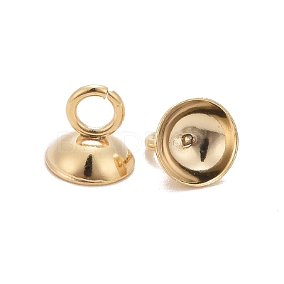 201 Stainless Steel Bead Cap Pendant Bails STAS-L244-27D-G-1