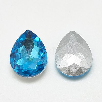 Pointed Back Glass Rhinestone Cabochons RGLA-T081-18x25mm-12-1
