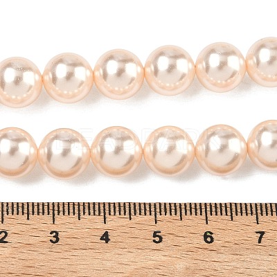 Electroplated Shell Pearl Beads Strands BSHE-G041-10mm-04-1