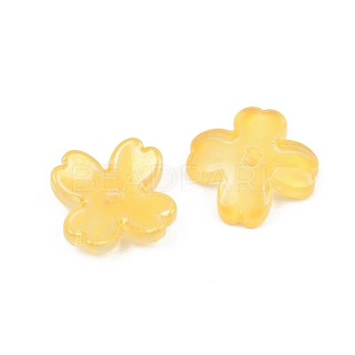 Two Tone Transparent Glass Bead Caps GLAA-Z020-02D-1