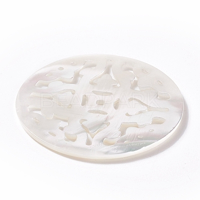 Natural Trochus Shell Pendants SSHEL-L002-32-1