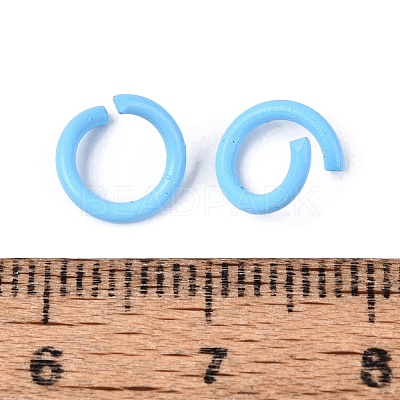 Spray Painted Iron Open Jump Rings IFIN-T017-04B-08-1