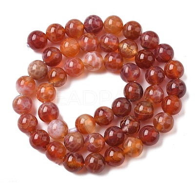 Natural Fire Crackle Agate Beads Strands G-G212-8mm-10-1