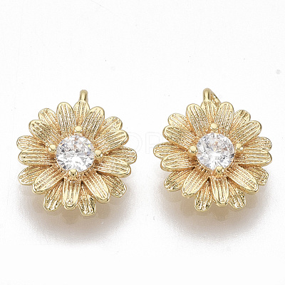 Brass Cubic Zirconia Charms KK-S355-014-NF-1