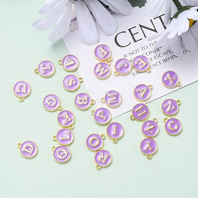 Initial Letter A~Z Alphabet Enamel Charms ENAM-Q437-10-1