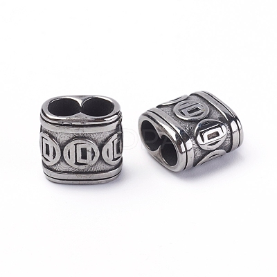 304 Stainless Steel Slide Charms/Slider Beads STAS-G220-14AS-1