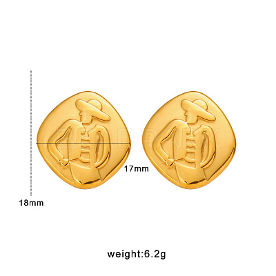 304 Stainless Steel Stud Earrings WG29ED6-07-1