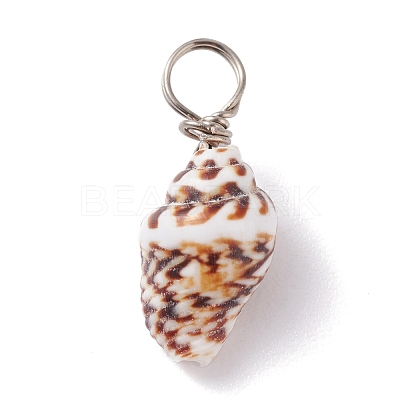 Natural Shell Pendants PALLOY-JF01164-01-1