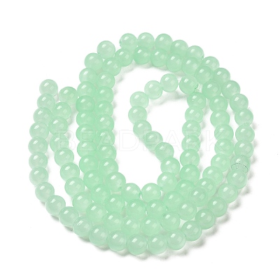 Baking Paint Imitation Jade Glass Round Bead Strands X1-DGLA-Q021-8mm-22-1