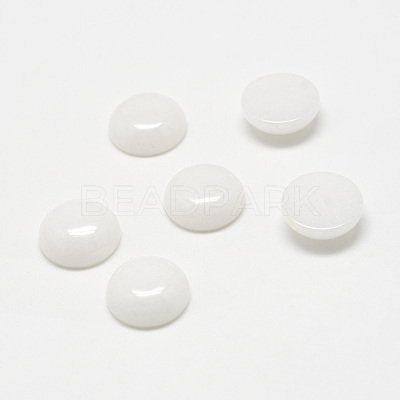 Natural White Jade Gemstone Cabochons X-G-T020-8mm-04-1