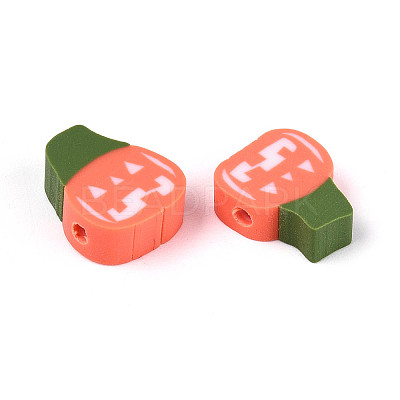 Halloween Handmade Polymer Clay Beads CLAY-T022-15A-1