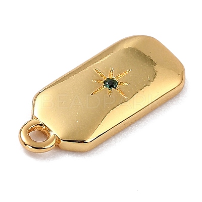 Brass Micro Pave Cubic Zirconia Charms ZIRC-I054-12G-04-1