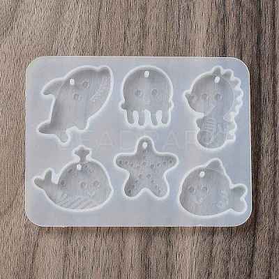 Starfish/Whale/Octopus Pendant DIY Silhouette Silicone Mold DIY-K073-09A-1