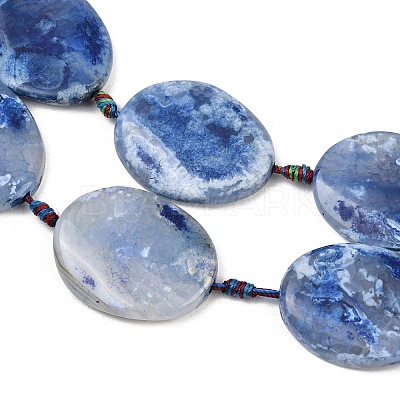 Natural Fire Crackle Agate Beads Strands G-P605-L03-01G-1