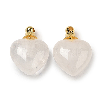 Natural Quartz Crystal Perfume Bottle Pendants G-Z039-03G-01-1