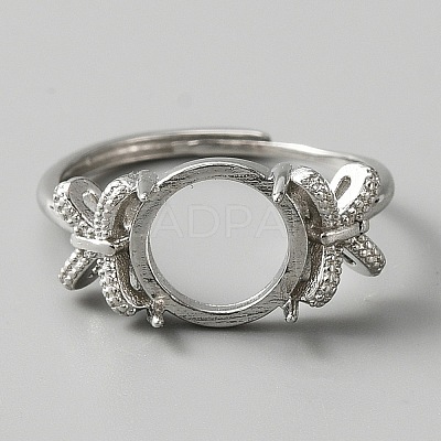 Adjustable Brass Solitaire Ring Settings FIND-WH0120-63A-1