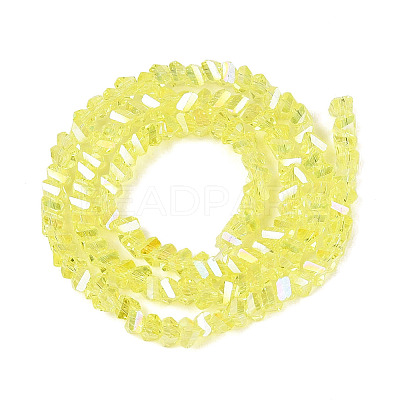 Electroplate Transparent Glass Beads Strands EGLA-Q139-01A-A16-1