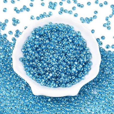 6/0 Baking Paint Transparent Fringe Glass Seed Beads SEED-N006-06L-1