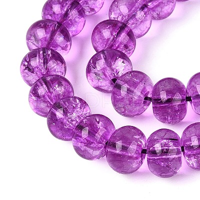 Crackle Transparent Glass Beads Strands GLAA-N074-02B-14-1