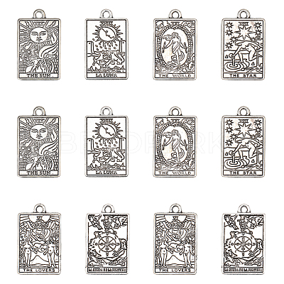 24Pcs 6 Style Rack Plating Alloy Pendants FIND-CA0006-68-1
