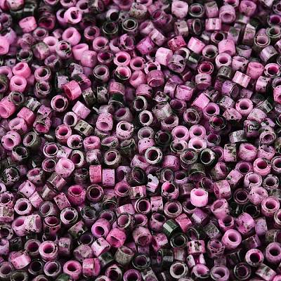 Opaque Picasso Cylinder Glass Beads SEED-Q039-06A-09-1