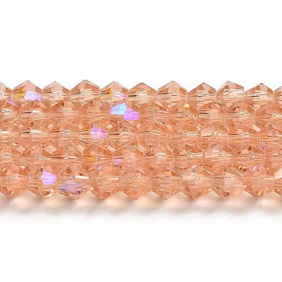 Transparent Electroplate Glass Beads Strands GLAA-F029-2mm-D15-1