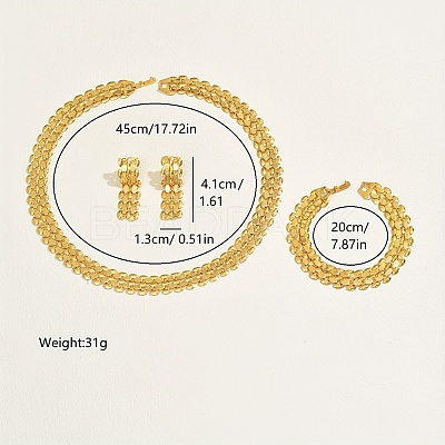 Retro Alloy Chain Bracelets & Earrings & Necklaces Sets for Women FZ4495-1