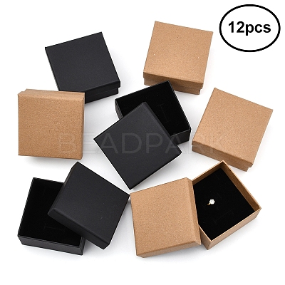 12Pcs 2 Colors Cardboard Paper Jewelry Set Boxes CBOX-FS0001-01-1