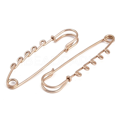 Ion Plating(IP) 304 Stainless Steel Safety Pins Brooch Findings STAS-K252-05C-RG-1