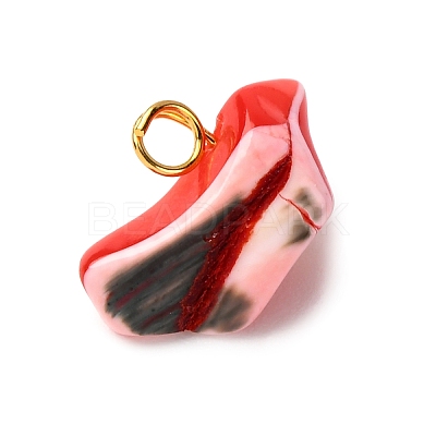 Dyed Natural Trochid Shell/Trochus Shell Pendants PALLOY-JF04483-02-1