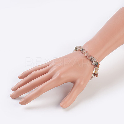 Natural Rutilated Quartz Stretch Bracelets X-BJEW-JB03681-05-1