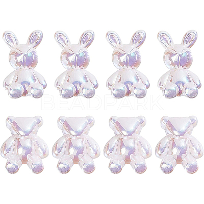 8Pcs 2 Style ABS Plastic Beads FIND-BC0003-05-1