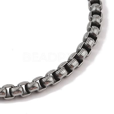 304 Stainless Steel Box Chain Viking Mjolnir Thor Hammer Pendant Necklaces for Men NJEW-K278-11AS-1