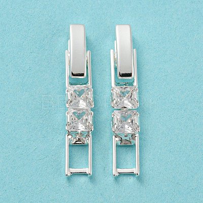 Brass Pave Clear Cubic Zirconia Watch Band Clasps KK-Q804-26S-1