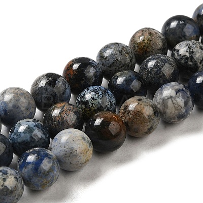 Natural Dumortierite Quartz Beads Strands G-H298-A06-04-1