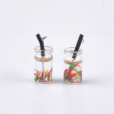 Glass Bottle Pendants CRES-N017-06A-1