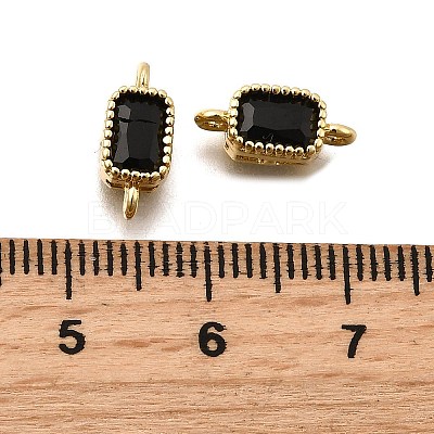 Real 18K Gold Plated Brass Micro Pave Cubic Zirconia Links Connectors ZIRC-L100-009G-04-1