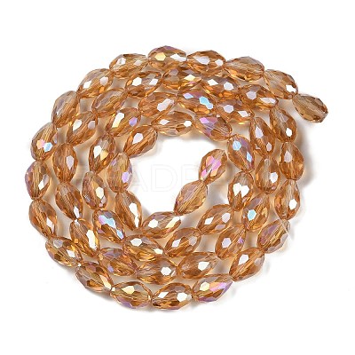 Transparent Electroplate Glass Beads Strands EGLA-N013-T8mm-B21-1