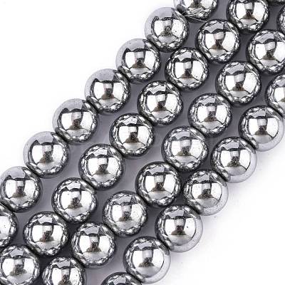 Non-Magnetic Synthetic Hematite Beads Strands X-G-S096-10mm-3-1